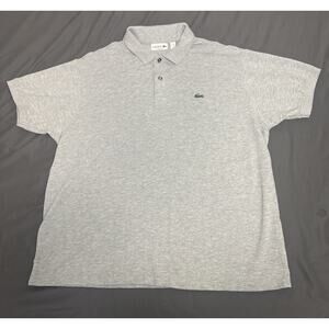 Lacoste Light Gray Polo with Green Crocodile Logo